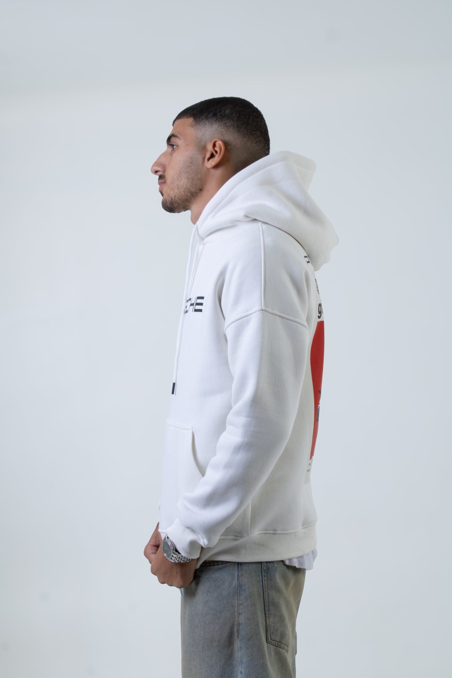 White Printed "GT3rs" Hoodie