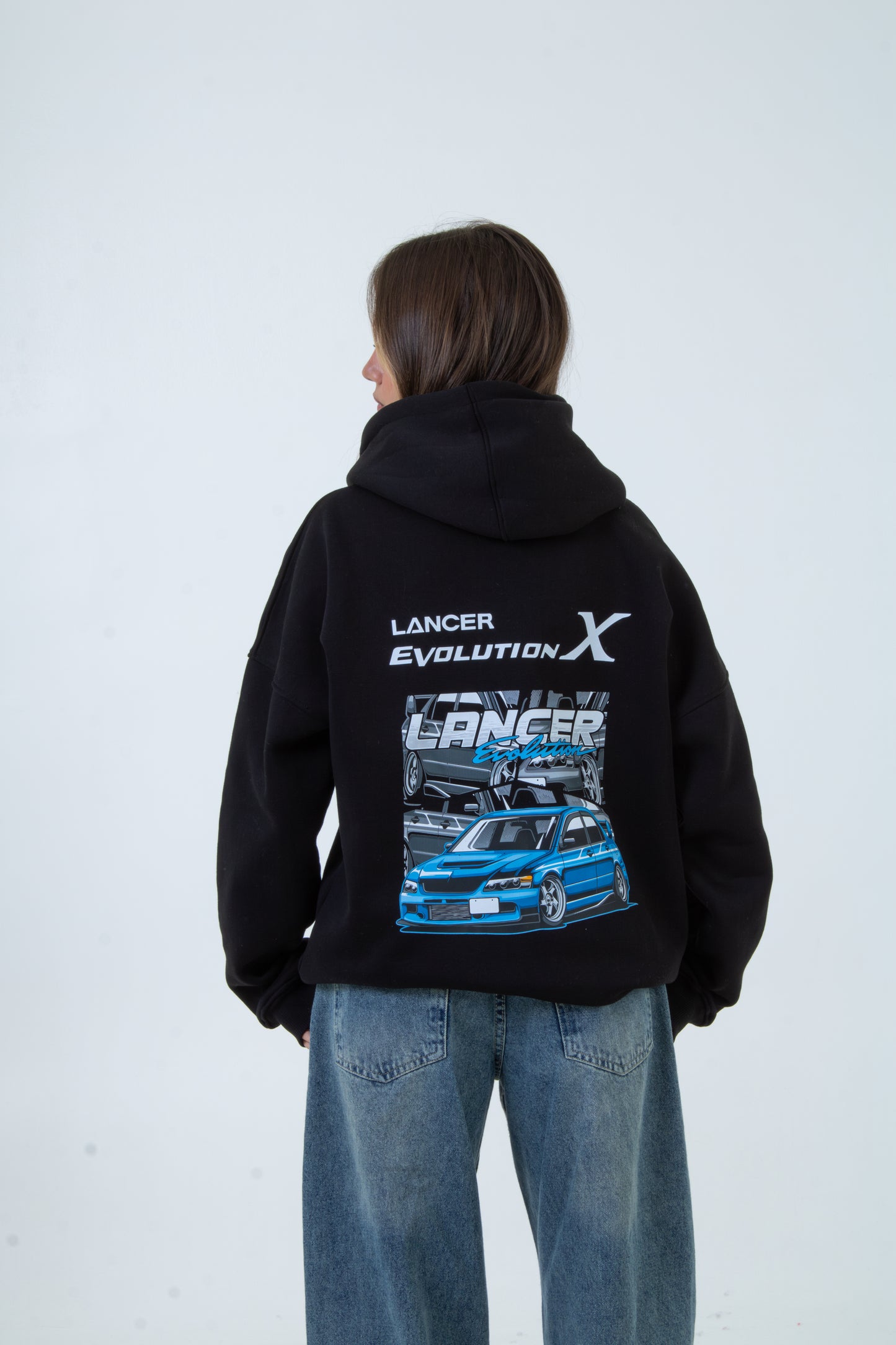 Black Printed "EVO" Hoodie