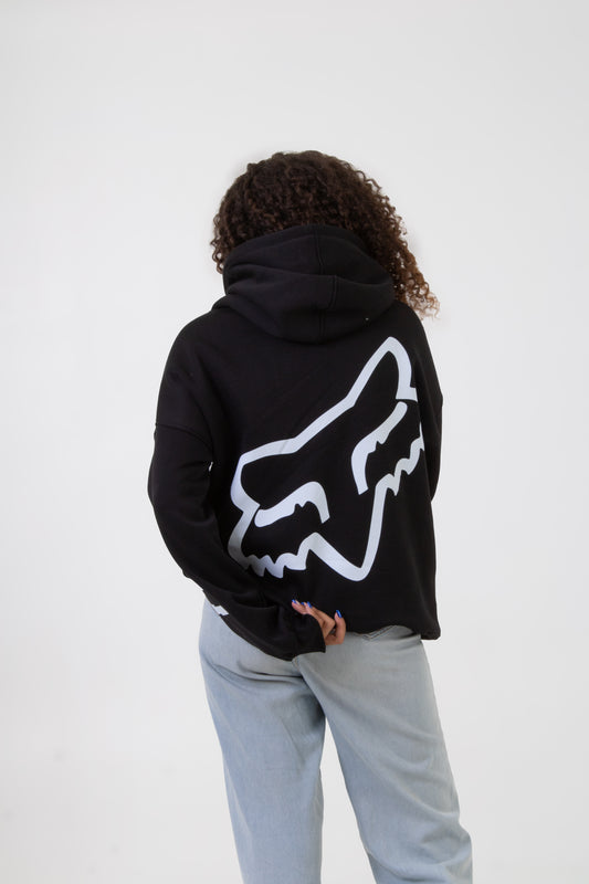 Black Printed "FOX" Hoodie