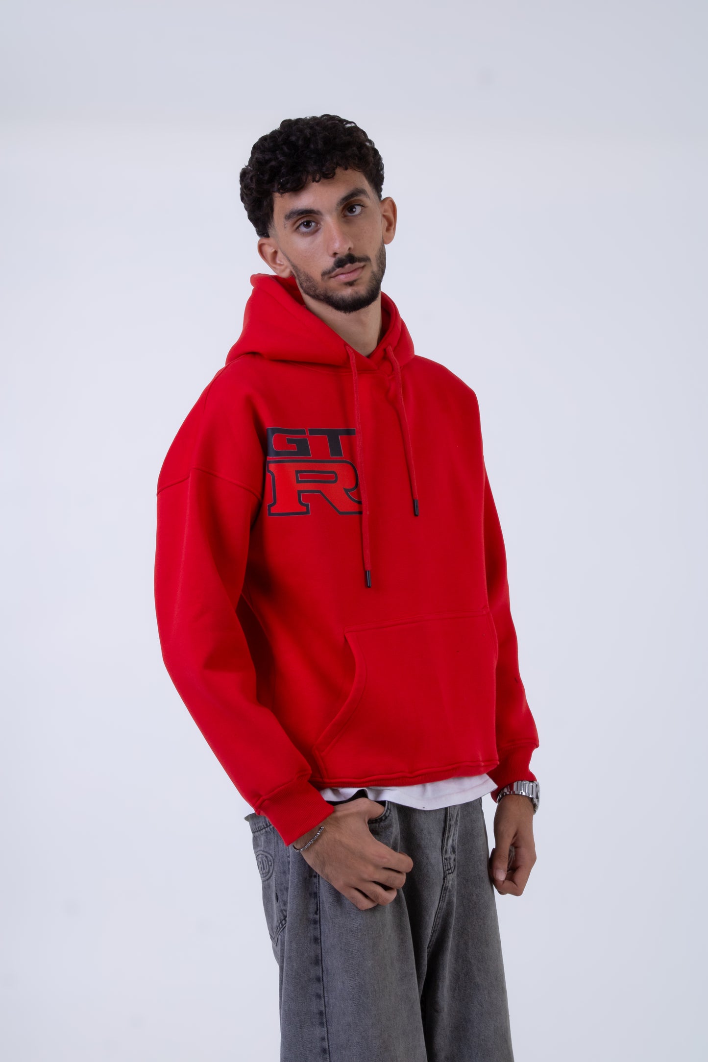 Red Printed "Godzella" Hoodie