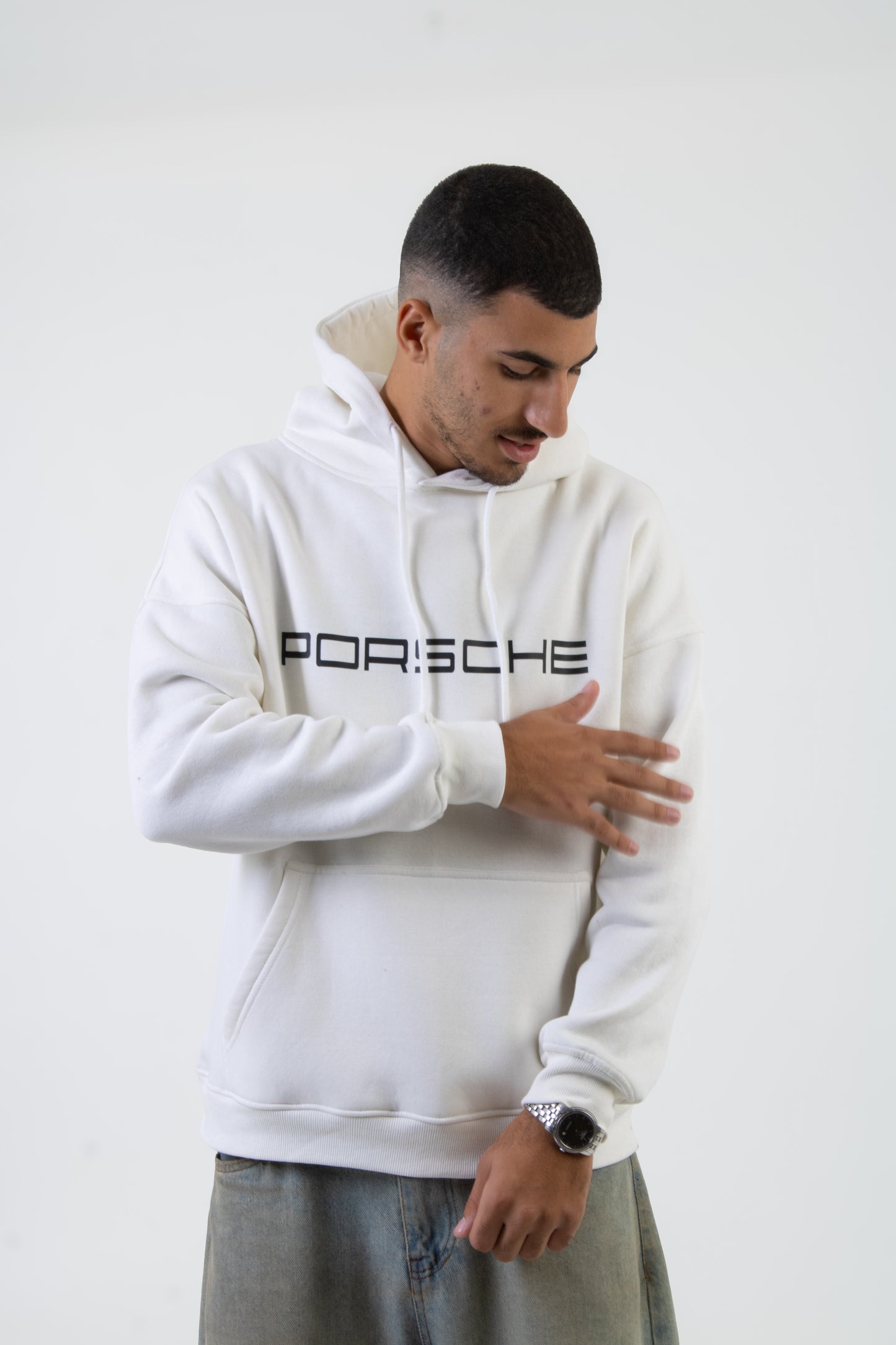 White Printed "GT3rs" Hoodie