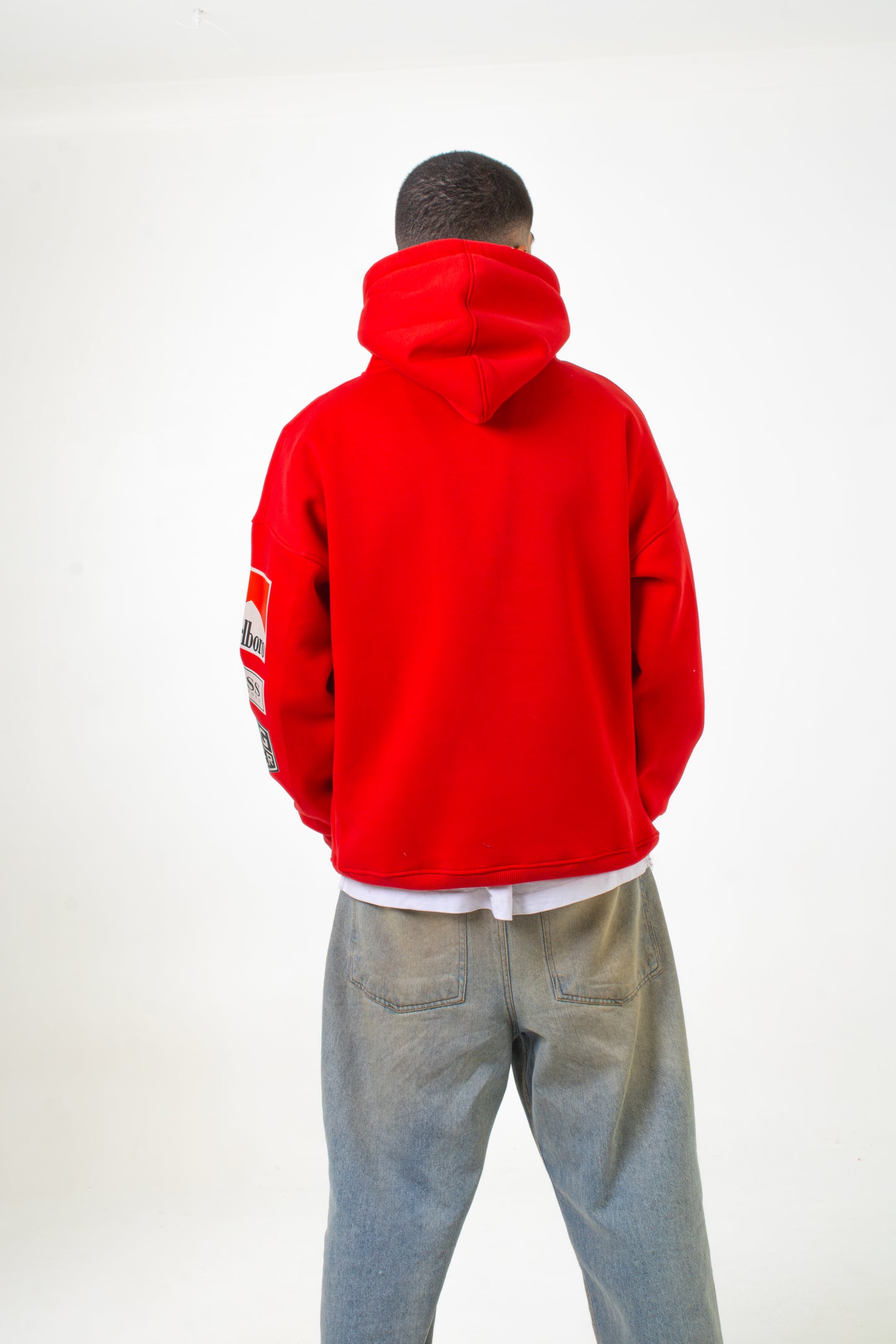 Red Printed "MARL" Hoodie