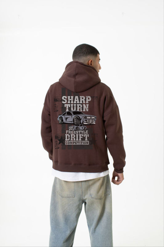 Brown Printed "Drift" Hoodie